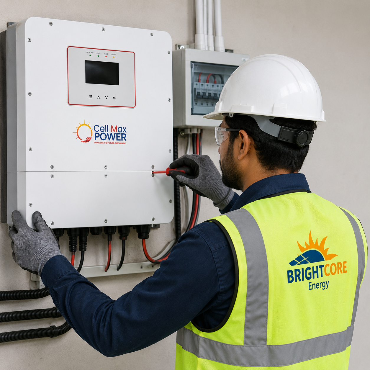 Solar inverter installation and electrical work